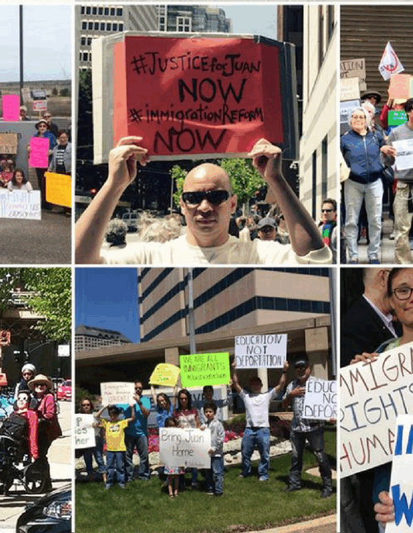 People Power activists protest on the streets for immigrants' rights