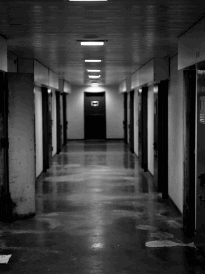 two lines of jail cells facing each other