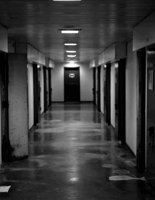 two lines of jail cells facing each other