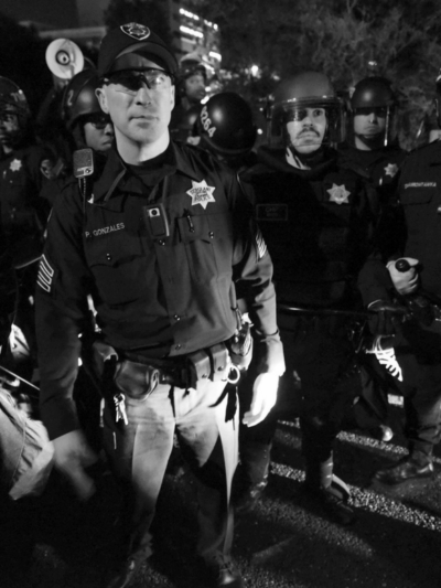 Tuesday night, November 25th, Mike Brown / Ferguson protests. After surrounding the protesters on the 580 freeway, police start making arrests/citations.