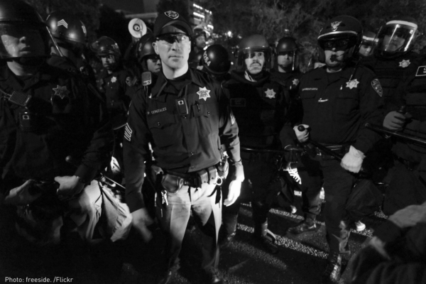 Tuesday night, November 25th, Mike Brown / Ferguson protests. After surrounding the protesters on the 580 freeway, police start making arrests/citations.
