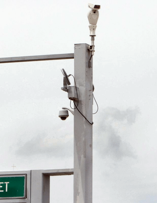 Surveillance cameras at the corner of 17th Street in Virginia Beach