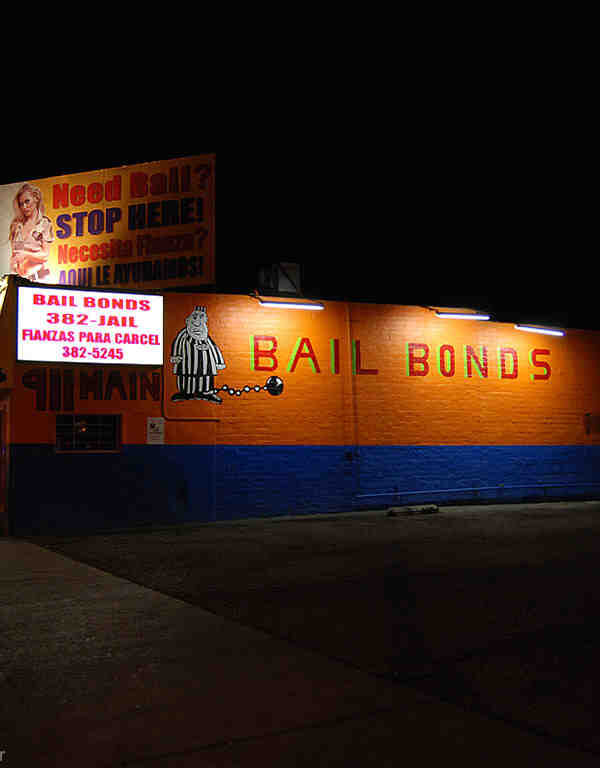 A picture of a brick-and-mortar bail bonds company