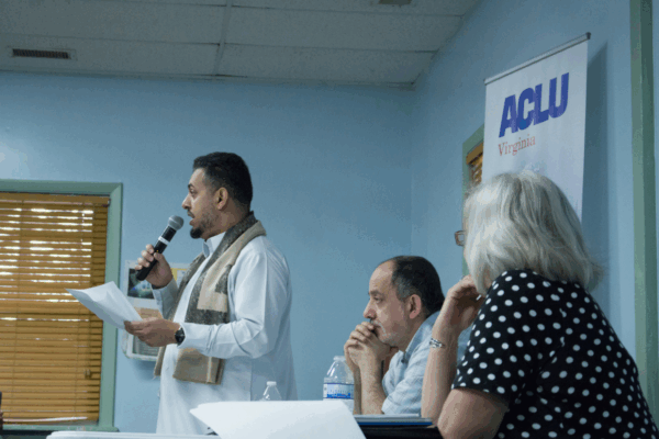 Bashir Al-Asad, a Yemeni American, spoke at our community forum against the Muslim Ban