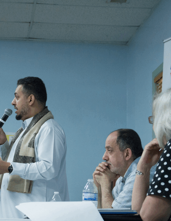 Bashir Al-Asad, a Yemeni American, spoke at our community forum against the Muslim Ban