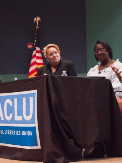 Panelists Kemba Smith, Angela Antoine, and Heidi Christiansen spoke at the 2018 ACLU-VA Annual Meeting