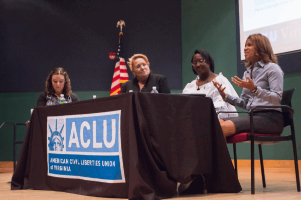 Panelists Kemba Smith, Angela Antoine, and Heidi Christiansen spoke at the 2018 ACLU-VA Annual Meeting