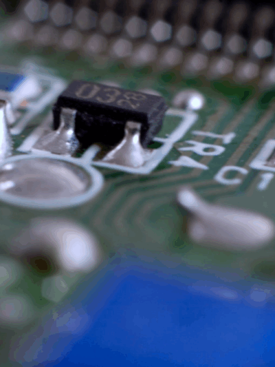 Close up photo of an electrical circuit