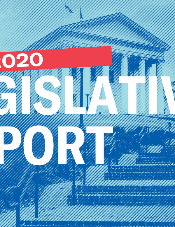 Virginia Capitol in the background with the text "2020 Legislative Report" in front