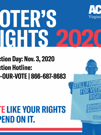 graphic that says "Voter's Rights 2020"