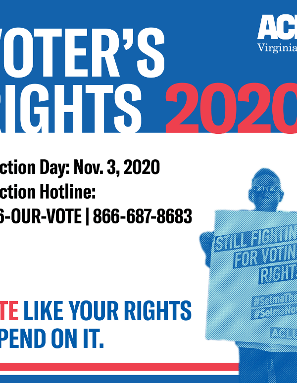 graphic that says "Voter's Rights 2020"