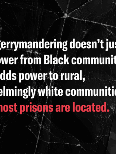 A graphic describing prison gerrymandering.