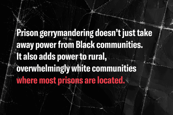 A graphic describing prison gerrymandering.