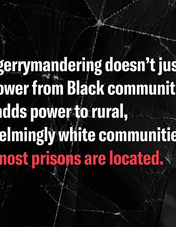 A graphic describing prison gerrymandering.