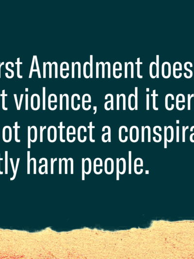 A graphic with a quote from the statement.