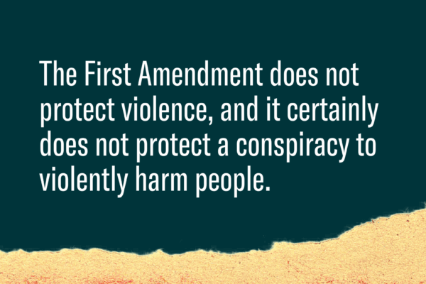 A graphic with a quote from the statement.
