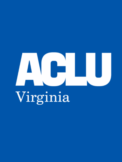 ACLU-VA logo against a blue background