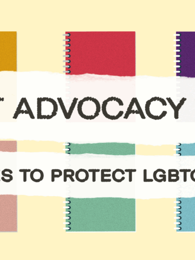 Background of colorful notebooks with the text "Student Advocacy Toolkit" front and center