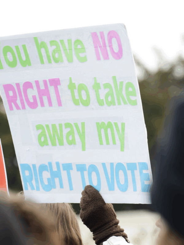 Right to Vote Protest Sign