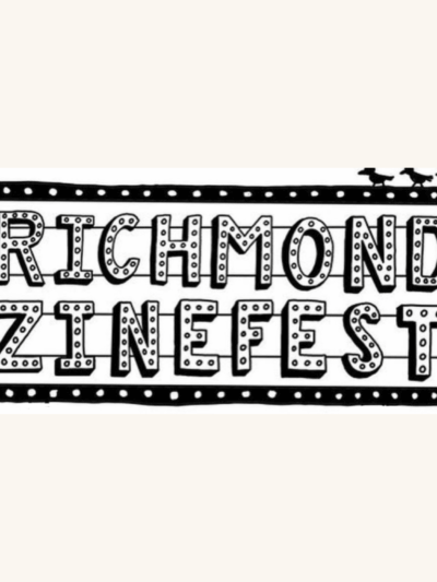The words Richmond Zine Fest appear on top of a white background with a black border dotted with white.
