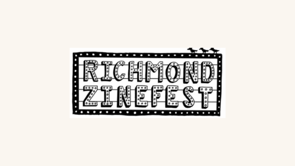 The words Richmond Zine Fest appear on top of a white background with a black border dotted with white.