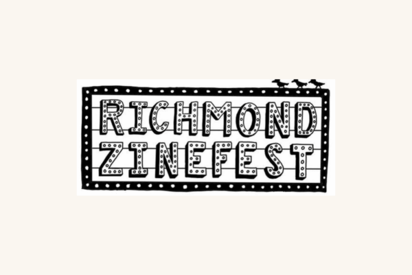 The words Richmond Zine Fest appear on top of a white background with a black border dotted with white.