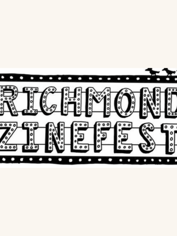 The words Richmond Zine Fest appear on top of a white background with a black border dotted with white.