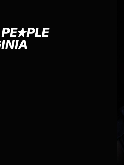The text "We the People of Virginia" alongside ACLU of Virginia's logo is in the top right. To the right is a headshot of a Black woman smiling.