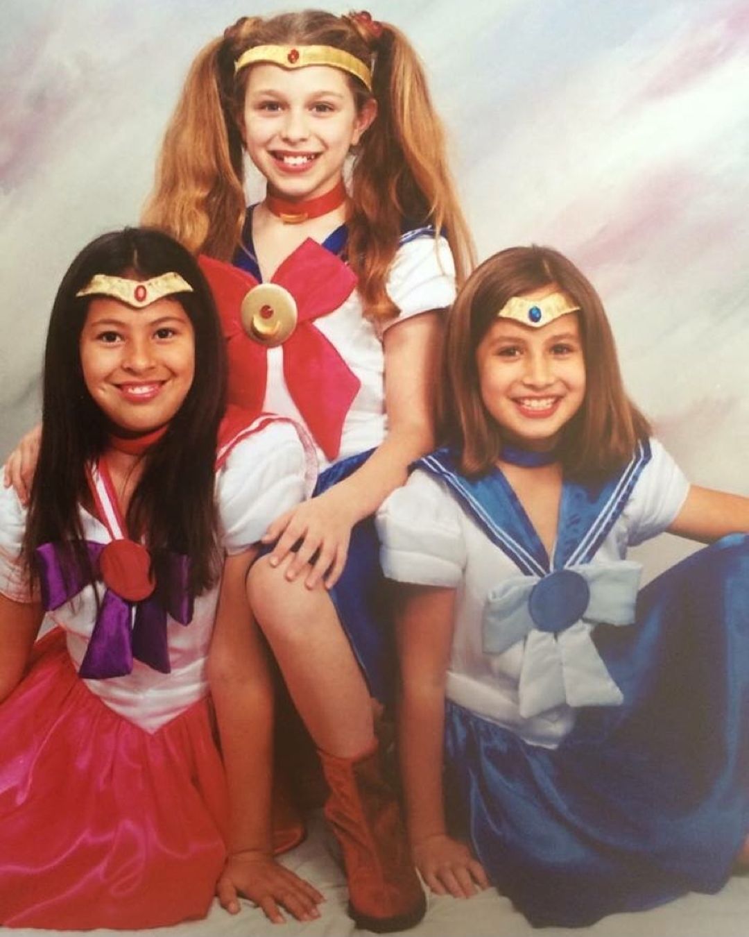a photo of teenager Breanna in the early 2000s dressing up as Sailor Mars.