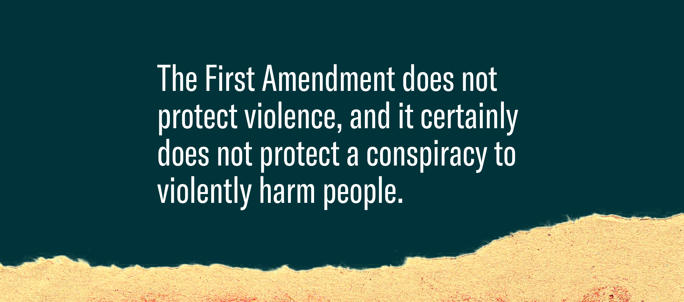 A graphic with a quote from the statement.