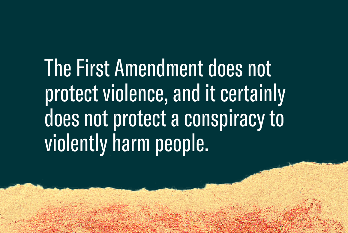 A graphic with a quote from the statement.