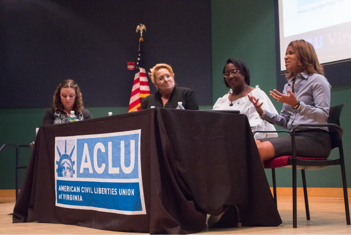 Panelists Kemba Smith, Angela Antoine, and Heidi Christiansen spoke at the 2018 ACLU-VA Annual Meeting