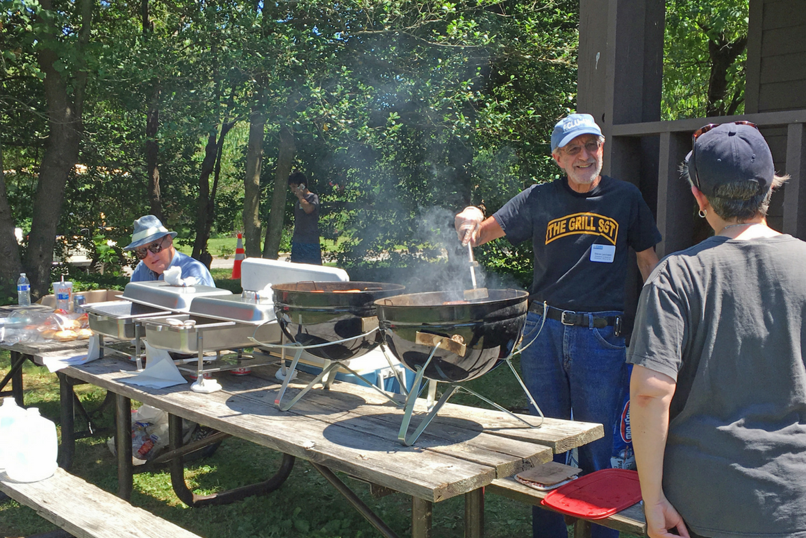 ACLU-VA Board President Steve Levinson manned the grill station.png ACLU-VA Board President Steve Levinson manned the grill station