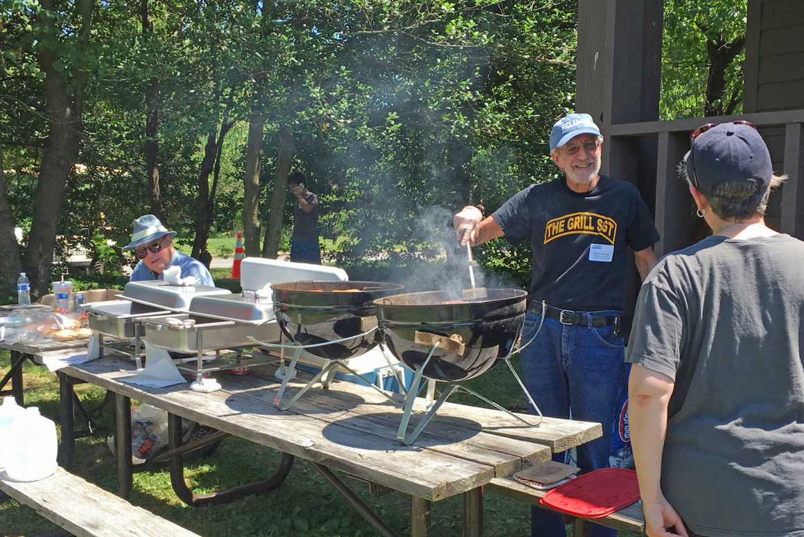 ACLU-VA Board President Steve Levinson manned the grill station