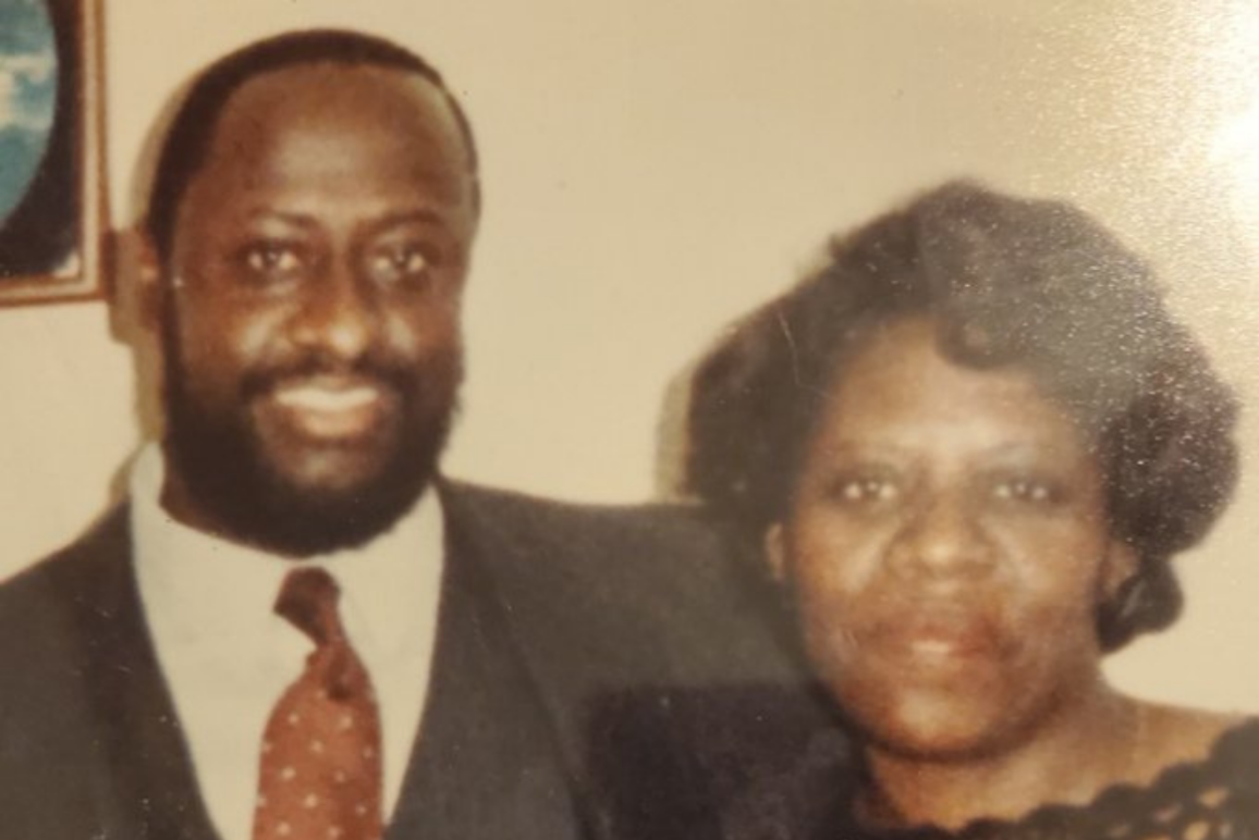 a photo of Askia Amar with his wife