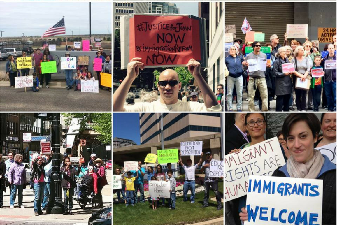 People Power activists protest on the streets for immigrants' rights