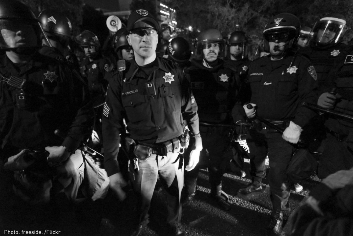 Tuesday night, November 25th, Mike Brown / Ferguson protests. After surrounding the protesters on the 580 freeway, police start making arrests/citations.