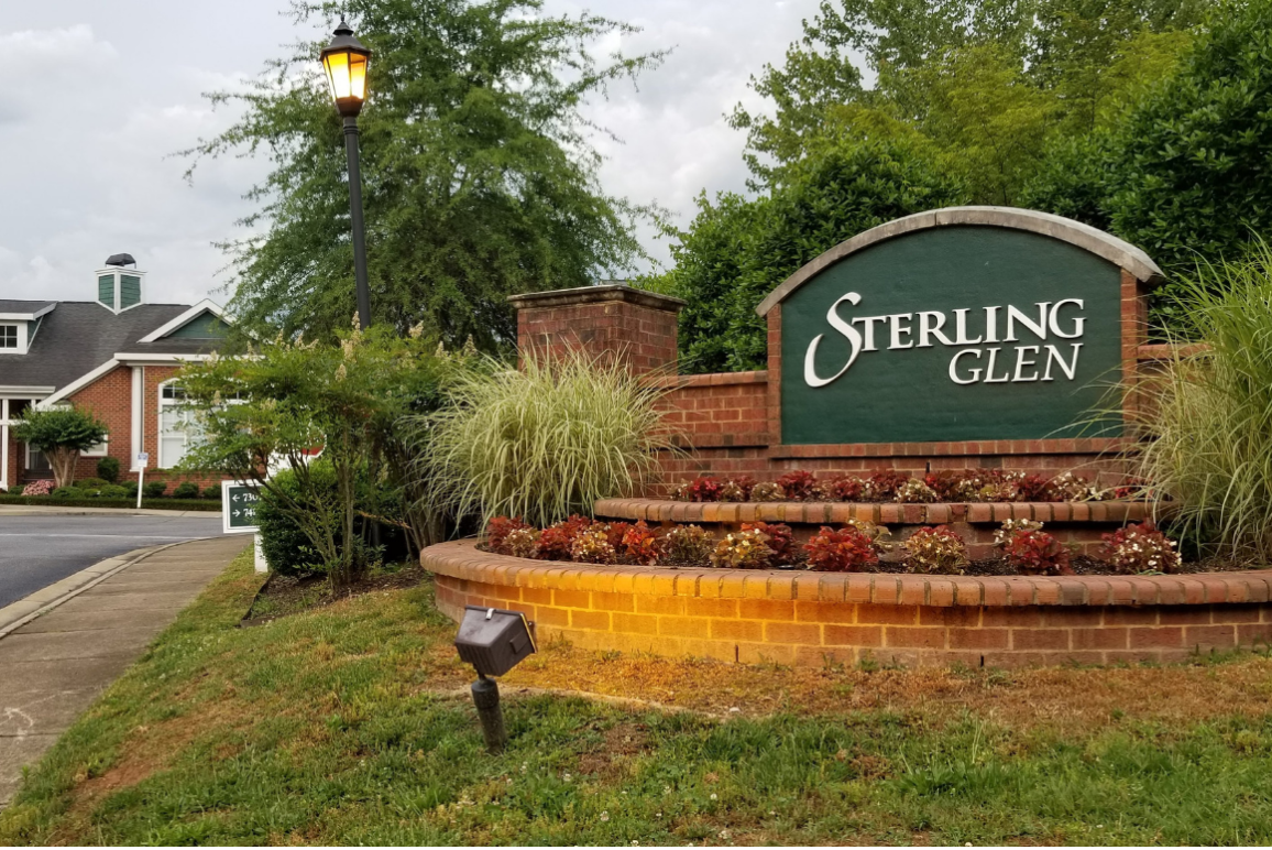 a picture in front of sterling glen apartment complex in chesterfield county