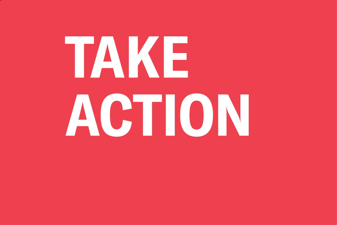 red background with the words "Take Action"