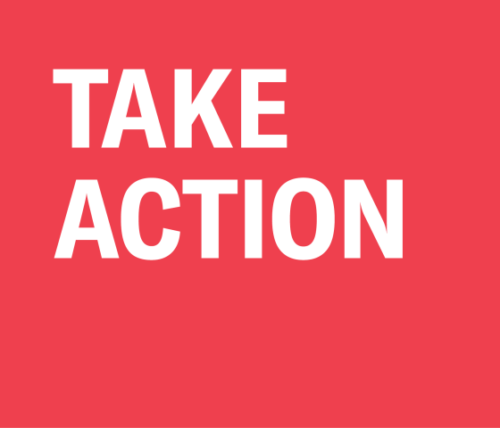 red background with the words "Take Action"